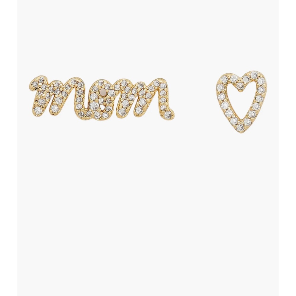 Kate Spade mom pavé mismatched stud earrings